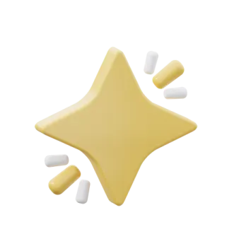 a yellow star shaped object on a white background