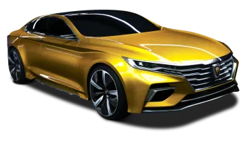 a yellow car on a white background