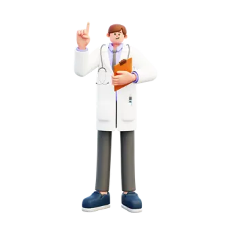 a male doctor with a book in his hand