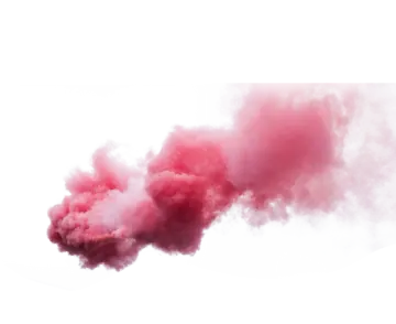 a pink smoke bomb on a white background
