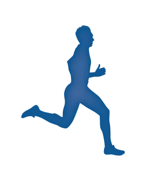 a silhouette of a man running