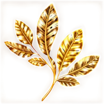 a golden leaf on a white background
