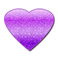 purple glitter heart sticker