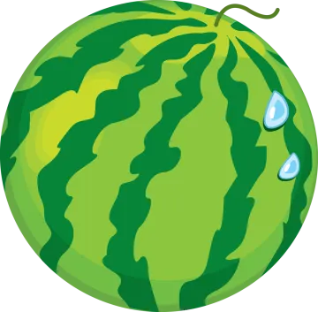 a watermelon with drops of water