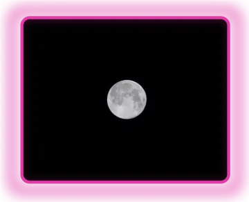 a pink frame with the moon in the background