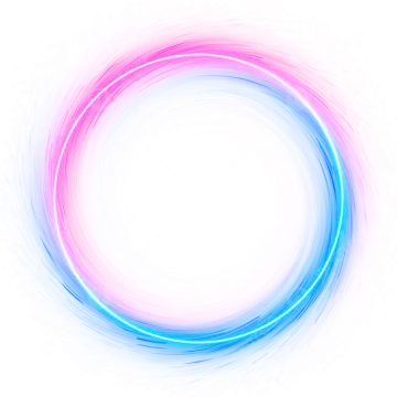 a blue and pink circle on a white background