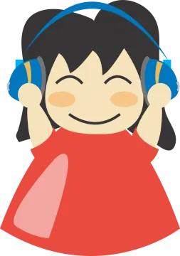 a girl with headphones