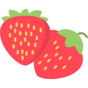 two strawberries on a white background
