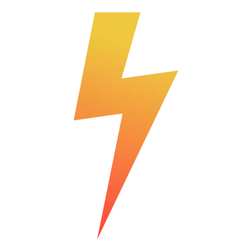 a yellow lightning bolt on a white background