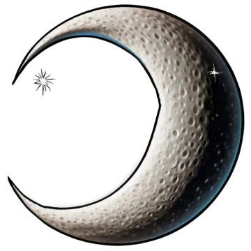 a crescent with a star in the middle