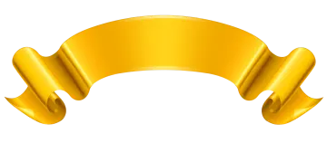a gold ribbon on a white background