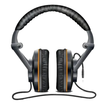 a pair of headphones on a white background