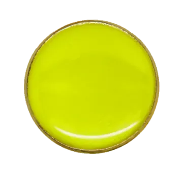 a yellow button with a white background