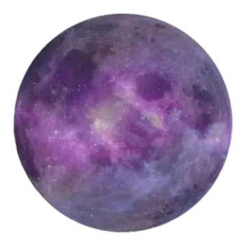 a purple moon with stars in the background