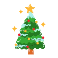 a christmas tree with stars on it