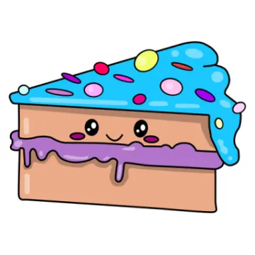 a piece of cake with blue frosting on top