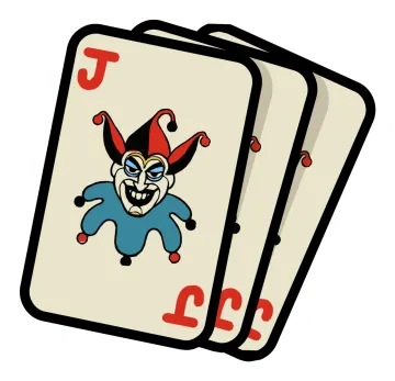 a pair of joker playing cards