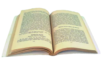 an open book on a white background