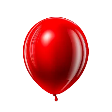a red balloon on a white background
