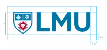 the lmu logo on a white background