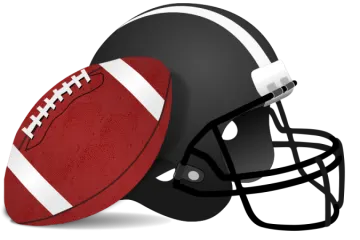 a football helmet with a ball on it