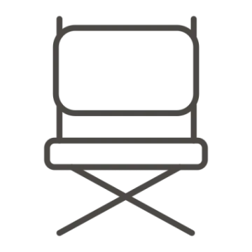 a black and white icon of a chair