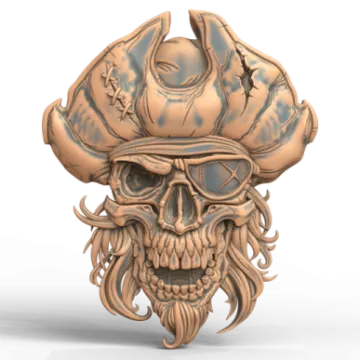 a skull with a pirate hat on it