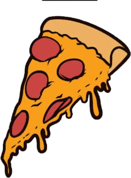 a slice of pizza on a white background