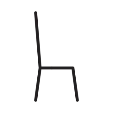a black and white icon of a chair