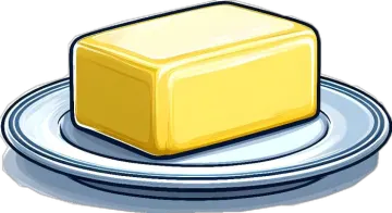 a piece of butter on a plate