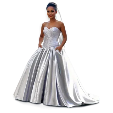 a woman in a silver wedding dress
