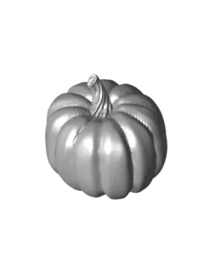 a silver pumpkin on a white background