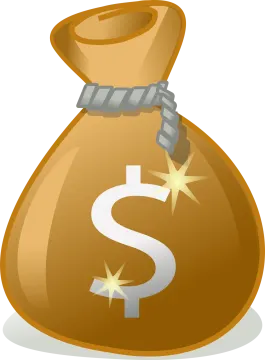 a bag with a dollar sign on it