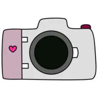 a camera with a heart on it
