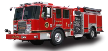 a red fire truck on a white background