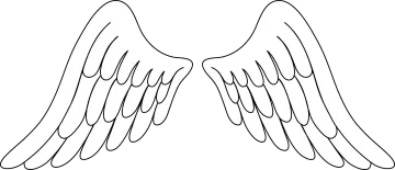 a black and white angel wings clipart