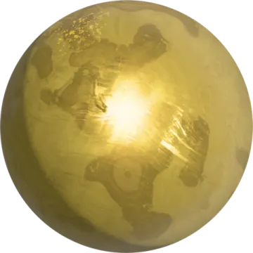 a golden globe on a white background