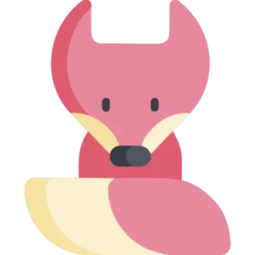 a pink fox sitting on top of a banana