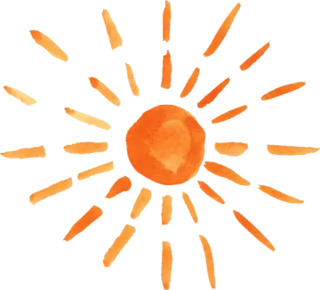 an orange sun on a white background