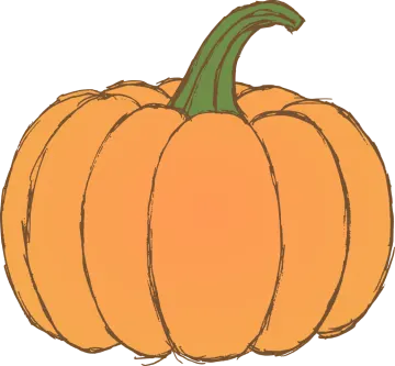 a drawing of a pumpkin