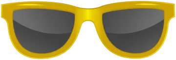 a pair of yellow sunglasses with black lenses