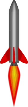 a rocket with a diamond in the middle