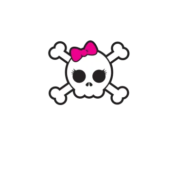 a skull with a bow on it's head