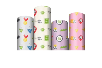 a set of four rolls of wrapping paper