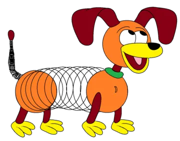 a cartoon dog with a bandage around its neck