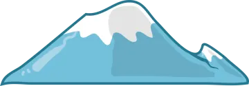a blue mountain with snow on top
