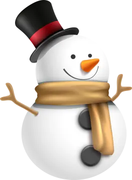 a snowman wearing a top hat and scarf