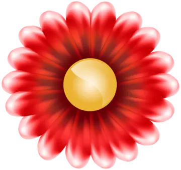 a red flower with yellow center
