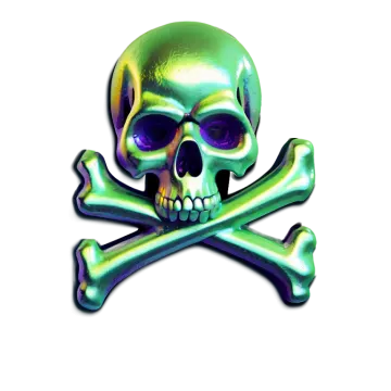 a skull and crossbone on a white background