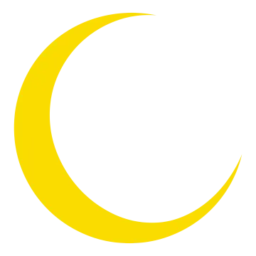 a crescent with the moon behind it